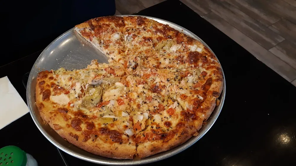 Tuscan Chicken Pizza Artichoke Hearts Added